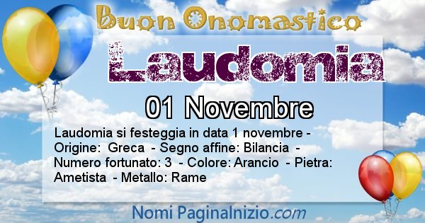 Laudomia - Onomastico del nome Laudomia