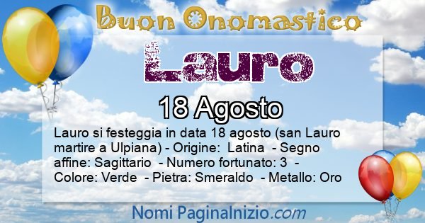 Lauro - Onomastico del nome Lauro