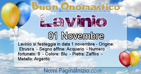 Lavinio - Onomastico del nome Lavinio