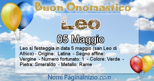 Leo - Onomastico del nome Leo