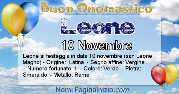 Leone - Onomastico del nome Leone