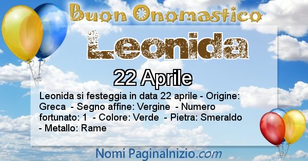 Leonida - Onomastico del nome Leonida