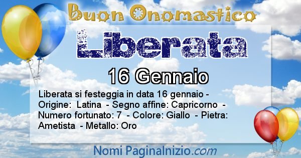 Liberata - Onomastico del nome Liberata