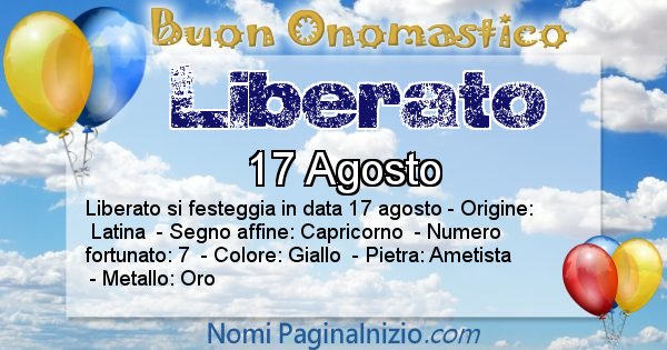 Liberato - Onomastico del nome Liberato