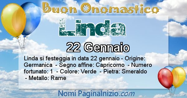 Linda - Onomastico del nome Linda