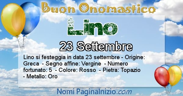 Lino - Onomastico del nome Lino