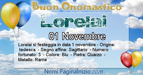 Lorelai - Onomastico del nome Lorelai