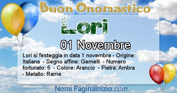 Lori - Onomastico del nome Lori