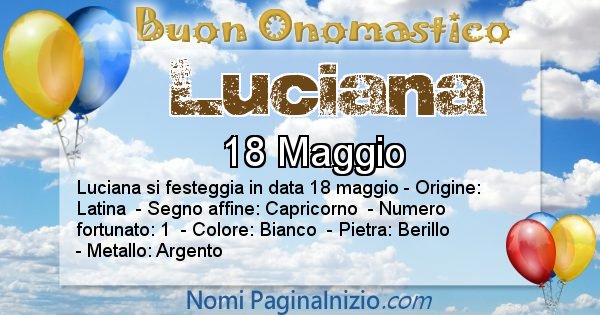 Luciana - Onomastico del nome Luciana