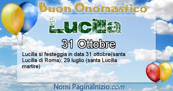 Lucilla - Onomastico del nome Lucilla