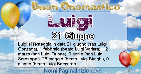 Luigi - Onomastico del nome Luigi