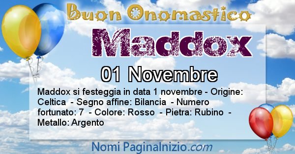 Maddox - Onomastico del nome Maddox