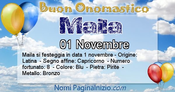 Maila - Onomastico del nome Maila