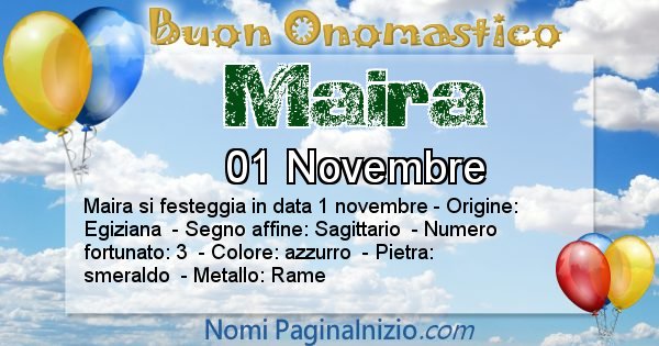 Maira - Onomastico del nome Maira