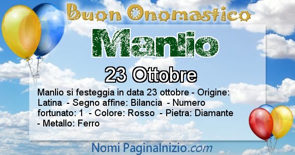 Manlio - Onomastico del nome Manlio