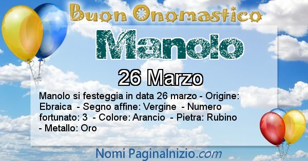 Manolo - Onomastico del nome Manolo