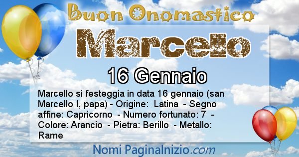 Marcello - Onomastico del nome Marcello