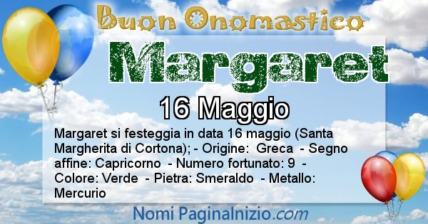 Margaret - Onomastico del nome Margaret