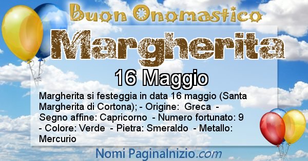 Margherita - Onomastico del nome Margherita