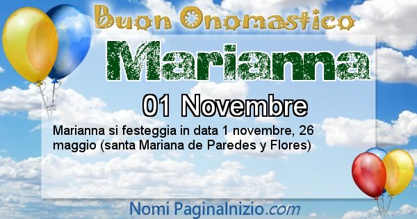 Marianna - Onomastico del nome Marianna