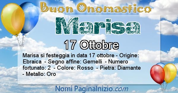 Marisa - Onomastico del nome Marisa