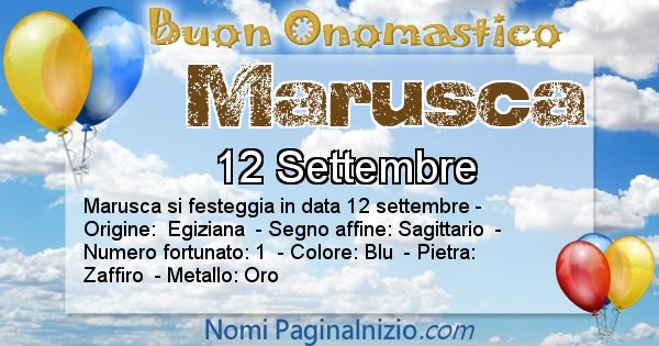 Marusca - Onomastico del nome Marusca