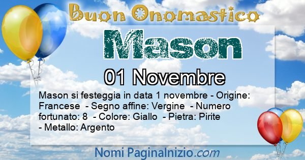 Mason - Onomastico del nome Mason