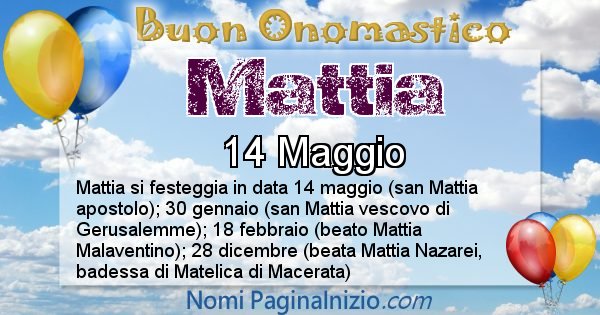 Mattia - Onomastico del nome Mattia