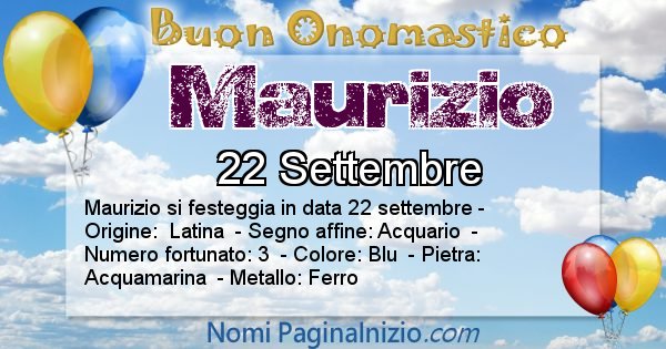 Maurizio - Onomastico del nome Maurizio