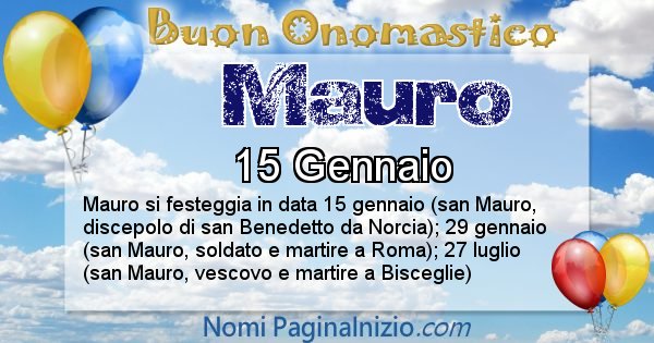 Mauro - Onomastico del nome Mauro