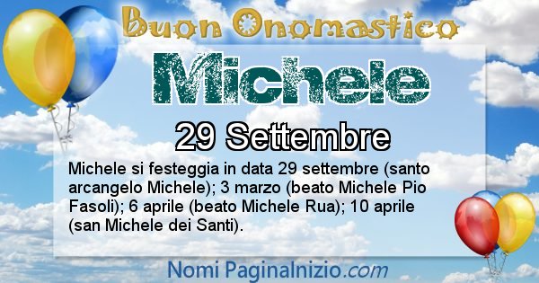 Michele - Onomastico del nome Michele