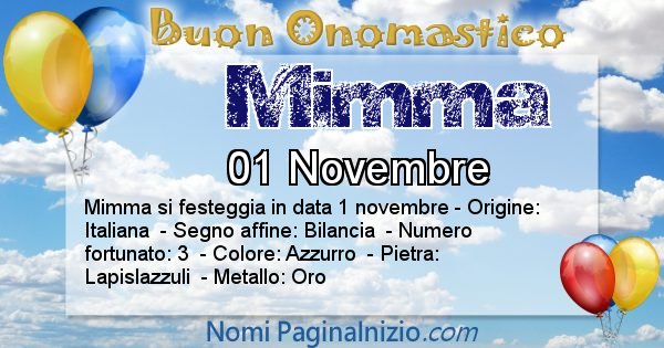 Mimma - Onomastico del nome Mimma