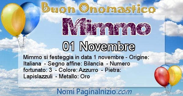 Mimmo - Onomastico del nome Mimmo