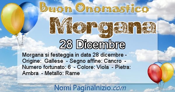 Morgana - Onomastico del nome Morgana