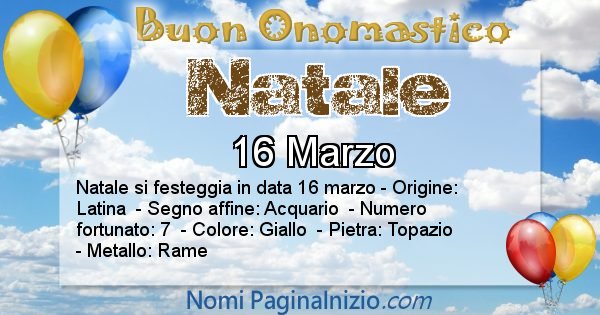 Natale - Onomastico del nome Natale