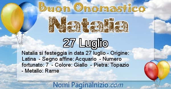 Natalia - Onomastico del nome Natalia