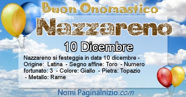 Nazzareno - Onomastico del nome Nazzareno