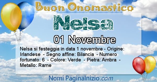 Nelsa - Onomastico del nome Nelsa