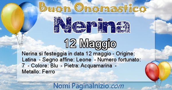 Nerina - Onomastico del nome Nerina