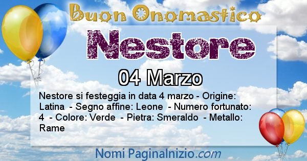 Nestore - Onomastico del nome Nestore