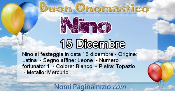 Nino - Onomastico del nome Nino