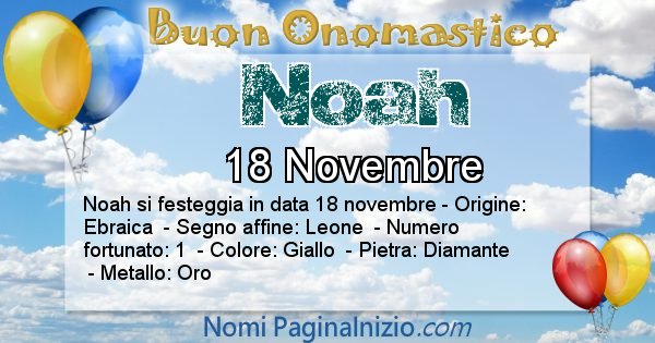 Noah - Onomastico del nome Noah