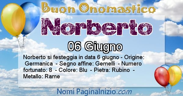 Norberto - Onomastico del nome Norberto