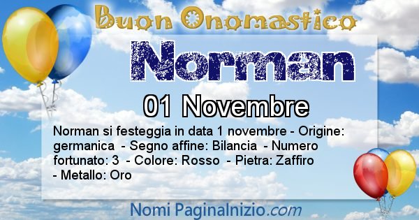 Norman - Onomastico del nome Norman