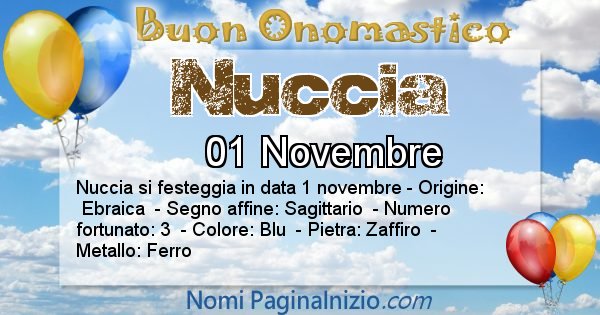 Nuccia - Onomastico del nome Nuccia