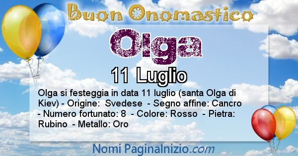 Olga - Onomastico del nome Olga