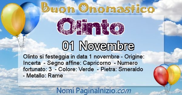 Olinto - Onomastico del nome Olinto