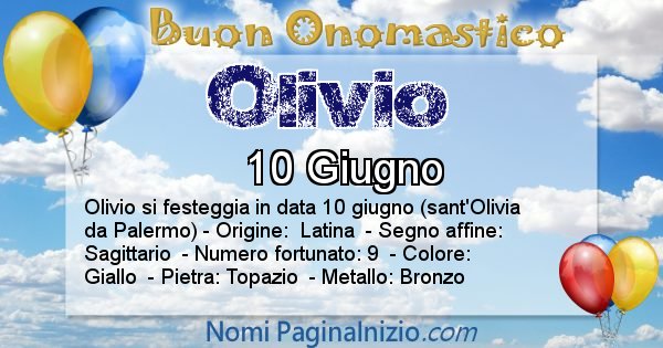 Olivio - Onomastico del nome Olivio