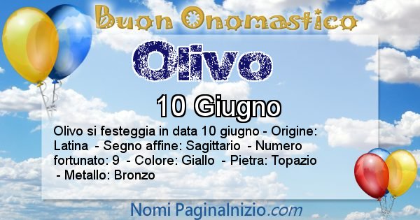 Olivo - Onomastico del nome Olivo