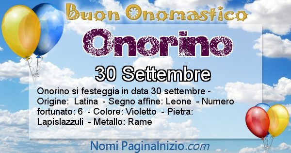 Onorino - Onomastico del nome Onorino